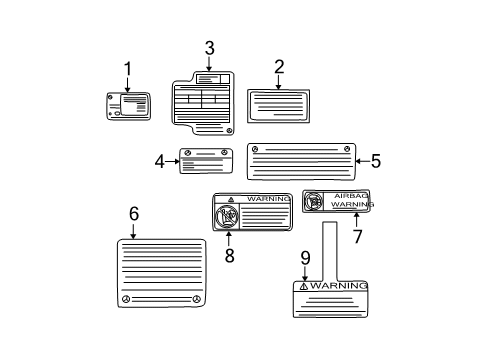2002 Mercedes-Benz ML500 Information Labels