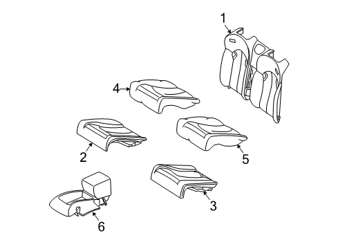 2008 Mercedes-Benz CLK63 AMG Rear Seat Components