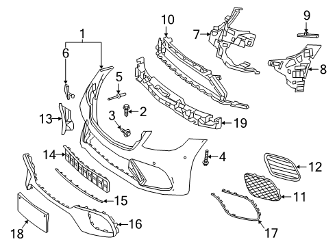 2018 Mercedes-Benz S63 AMG Bumper & Components - Front Diagram