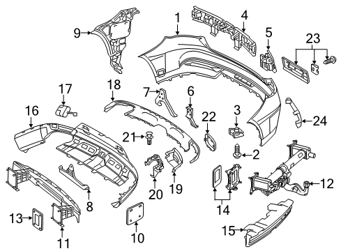 2017 Mercedes-Benz GLE43 AMG Bumper & Components - Rear Diagram