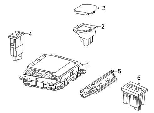 2021 Mercedes-Benz GLA35 AMG Center Console Diagram