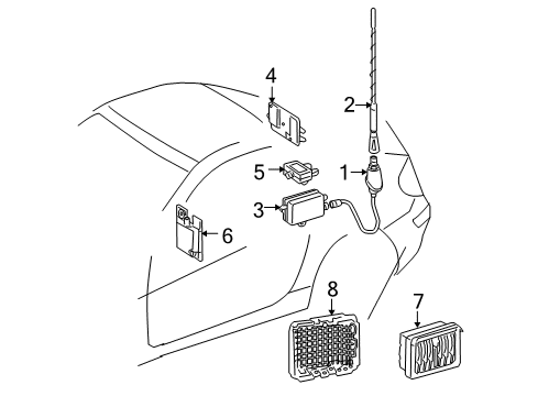 2011 Mercedes-Benz SLK300 Antenna Base Diagram for 171-820-03-75-64