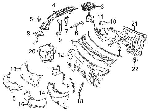 2014 Mercedes-Benz SLK55 AMG Cowl Diagram