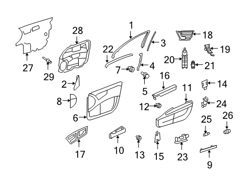 2007 Mercedes-Benz S550 Interior Trim - Front Door Diagram