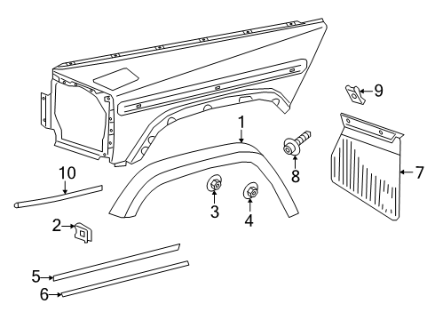 2025 Mercedes-Benz G63 AMG Exterior Trim - Fender Diagram