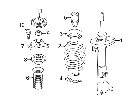 2012 Mercedes-Benz E350 Struts & Components Diagram 4