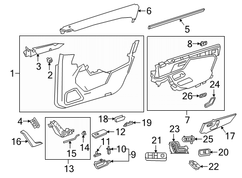 2021 Mercedes-Benz CLA250 Interior Trim - Front Door Diagram