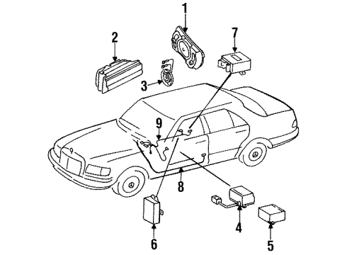 1990 Mercedes-Benz 350SDL Air Bag Components