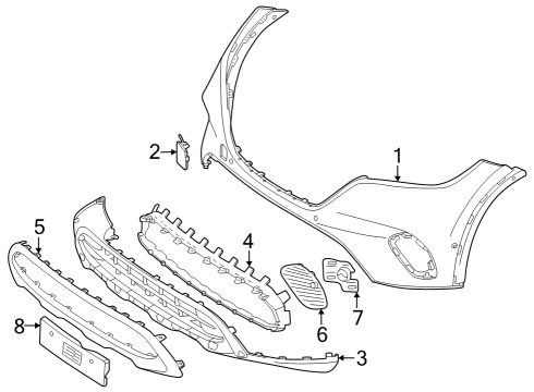 2025 Mercedes-Benz EQE 350+ SUV Bumper & Components - Front Diagram 2