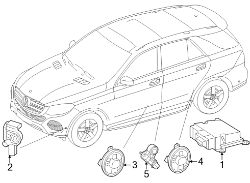 2025 Mercedes-Benz GLC63 AMG S E Performance Air Bag Components Diagram 4
