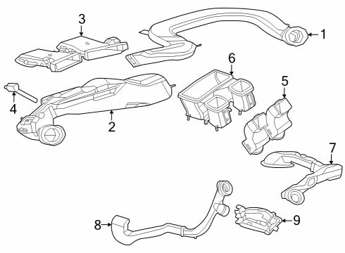 2025 Mercedes-Benz EQS 450+ SUV Ducts Diagram