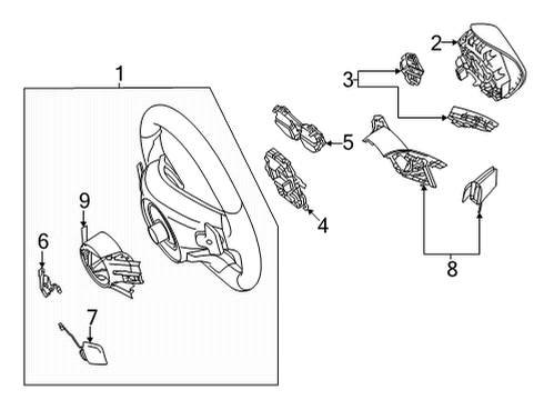 2021 Mercedes-Benz E350 Steering Wheel & Trim Diagram 2