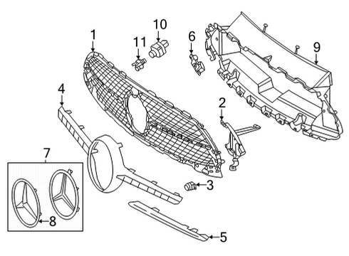 2024 Mercedes-Benz C63 AMG S E Performance Grille & Components