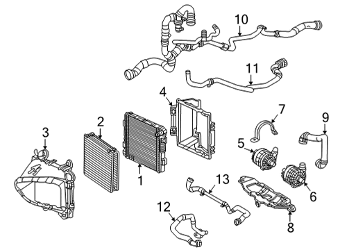 2017 Mercedes-Benz AMG GT S Radiator & Components Diagram