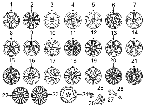 2012 Mercedes-Benz CLS550 Wheels Diagram
