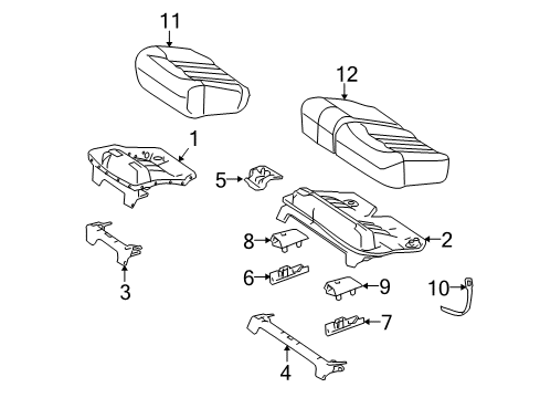 2011 Mercedes-Benz ML350 Rear Seat Components Diagram 2