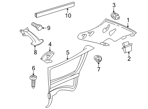 2005 Mercedes-Benz CL65 AMG Interior Trim - Quarter Panels