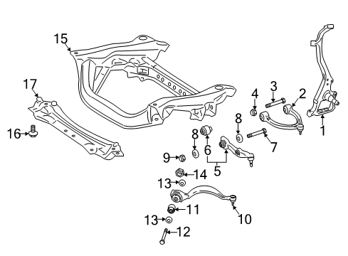 2012 Mercedes-Benz CL550 Front Suspension Components Diagram