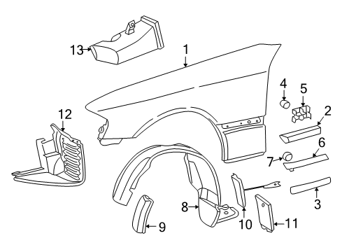 1998 Mercedes-Benz C280 Fender & Components