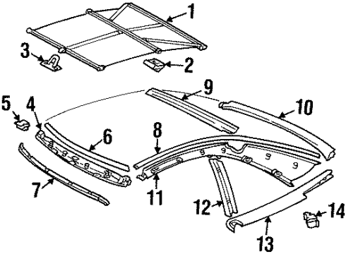 2002 Mercedes-Benz SL500 Interior Trim - Top Diagram 2