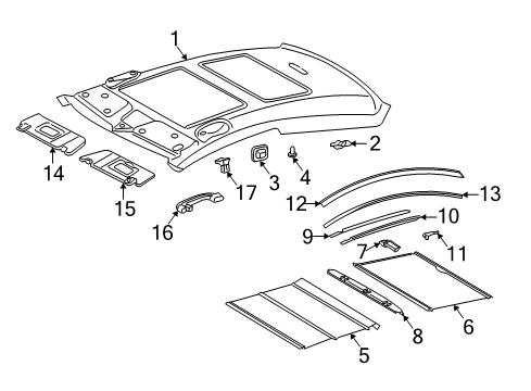 2002 Mercedes-Benz C230 Interior Trim - Roof Diagram