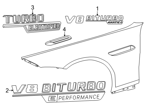 2023 Mercedes-Benz SL43 AMG Exterior Trim - Fender