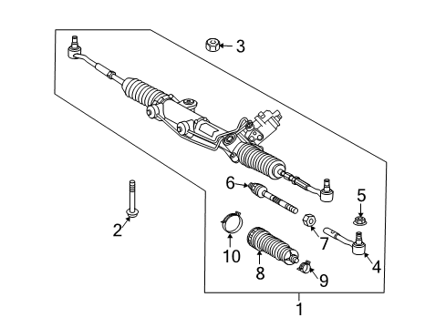 2010 Mercedes-Benz E550 Steering Gear & Linkage Diagram 3