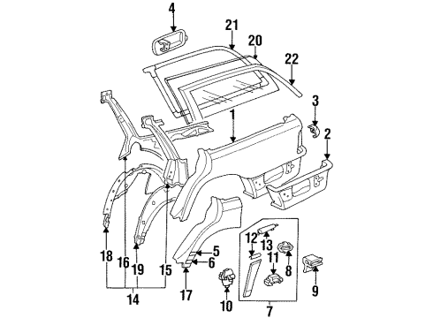 1995 Mercedes-Benz E320 Quarter Panel & Components