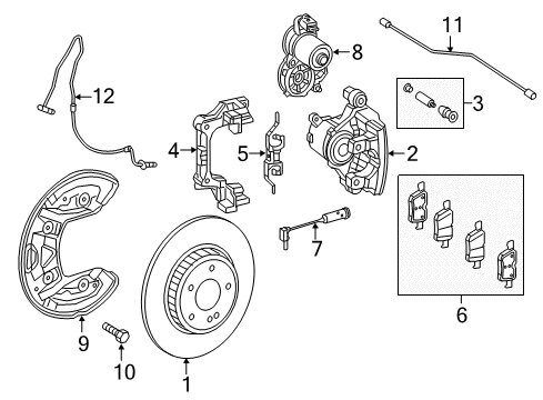2022 Mercedes-Benz C43 AMG Brake Components Diagram