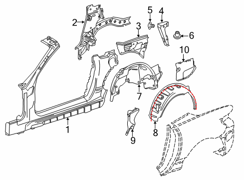 2016 Mercedes-Benz SLK300 Inner Structure - Quarter Panel