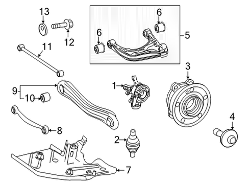 2025 Mercedes-Benz GLE450 Rear Suspension Components Diagram