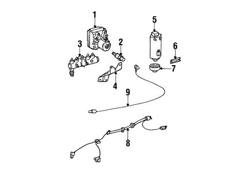 1996 Mercedes-Benz S500 ABS Components - Electrical Diagram 3