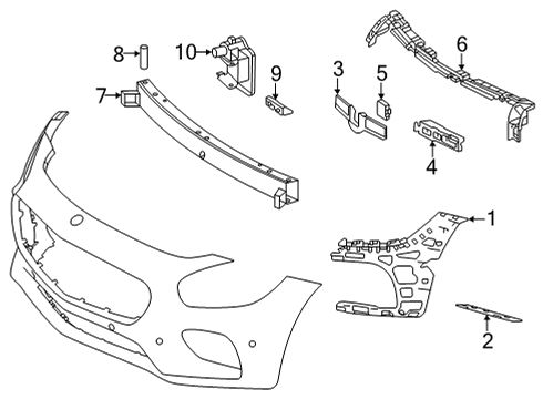 2017 Mercedes-Benz AMG GT Bumper & Components - Front Diagram