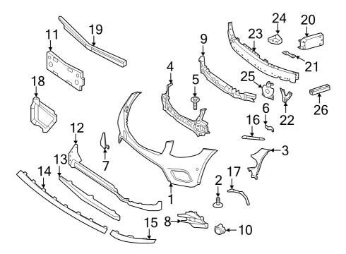 2018 Mercedes-Benz GLC63 AMG Bumper & Components - Front Diagram