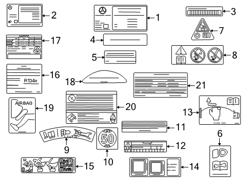 2025 Mercedes-Benz GLS450 Information Labels
