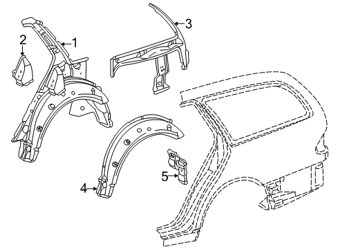 2001 Mercedes-Benz E320 Inner Structure - Quarter Panel