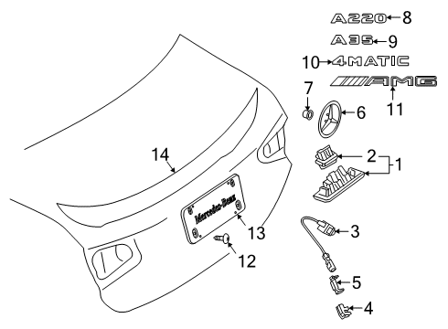 2021 Mercedes-Benz A220 Exterior Trim - Trunk Diagram