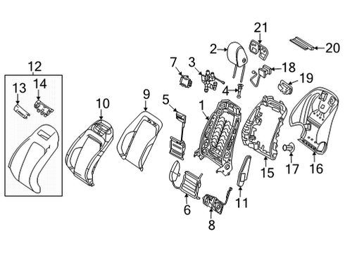 2020 Mercedes-Benz AMG GT 53 Driver Seat Components Diagram