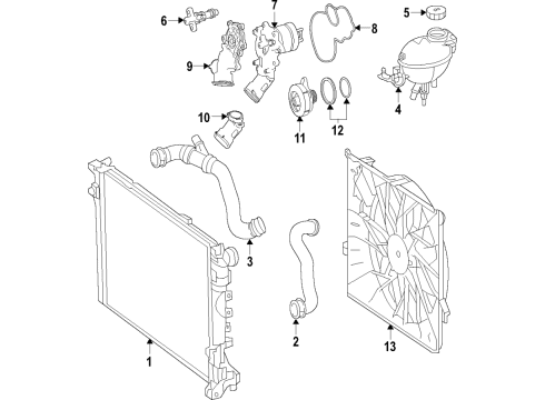 2016 Mercedes-Benz G550 Radiator & Components Diagram