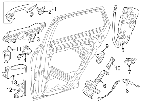 2025 Mercedes-Benz GLC350e Rear Door - Lock & Hardware Diagram
