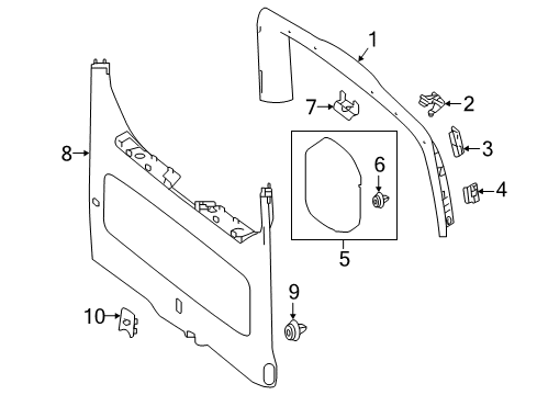 2021 Mercedes-Benz Metris Interior Trim - Lift Gate