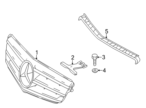 2013 Mercedes-Benz C63 AMG Grille & Components Diagram