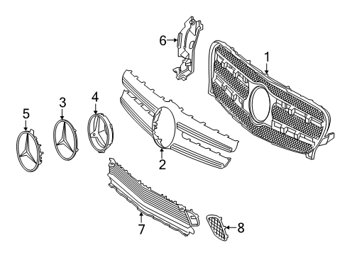 2017 Mercedes-Benz GLA250 Grille & Components Diagram