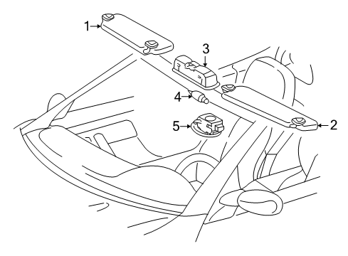 2001 Mercedes-Benz SLK230 Interior Trim - Roof Diagram