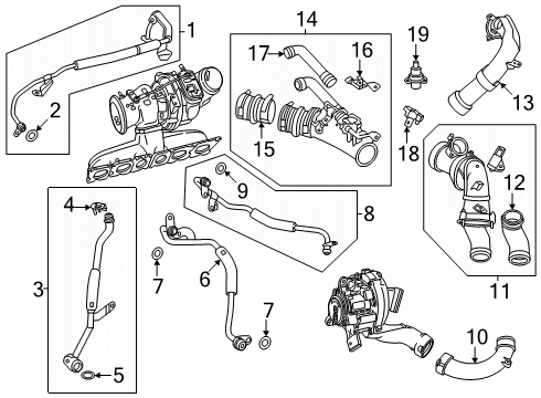 2025 Mercedes-Benz G550 Turbocharger & Components Diagram