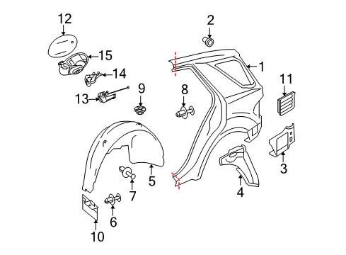 2008 Mercedes-Benz ML350 Fuel Door Diagram