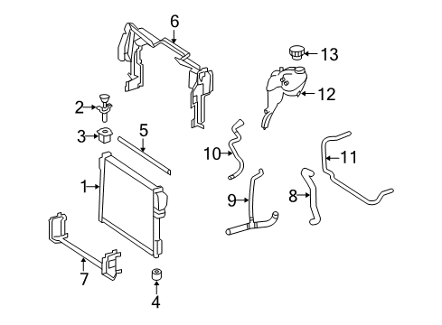 2012 Mercedes-Benz S400 Radiator & Components Diagram