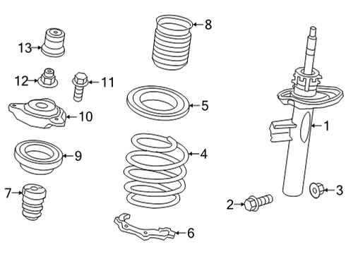 2025 Mercedes-Benz GLB35 AMG Struts & Components Diagram