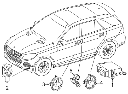 2025 Mercedes-Benz GLC63 AMG S E Performance Air Bag Components Diagram 3