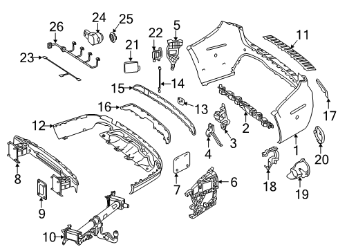 2017 Mercedes-Benz GLS450 Bumper & Components - Rear Diagram